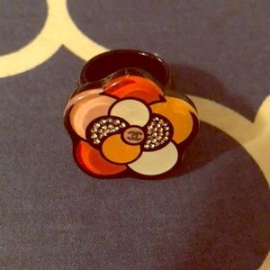 Vintage Chanel plastic flower ring!